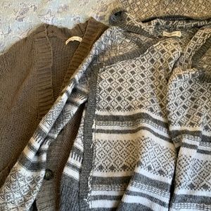 Two Abercrombie & Fitch cardigan sweaters